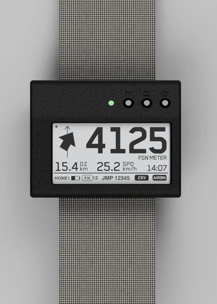 airlogOne Höhenmesser mit Sprungdaten auf dem E-Paper-Display